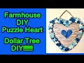DIY Farmhouse Puzzle Heart -  #AutismAwareness