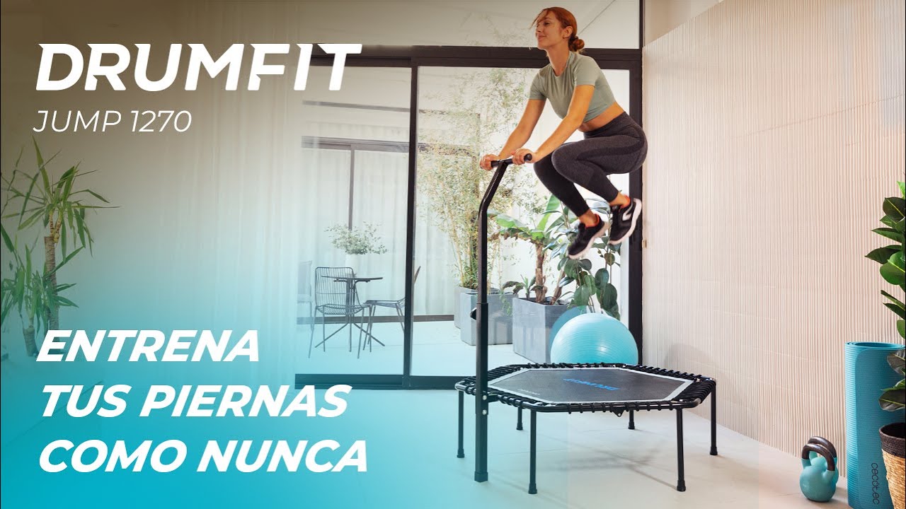 Trampolim de fitness cama elástica Drumfit Jump 1270. Altura ajustável. Dobrável. Peso máximo 100Kg.