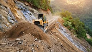 Smart Road Construction Technique Using Heavy Bulldozer on Dangerous Cliffside Mountain