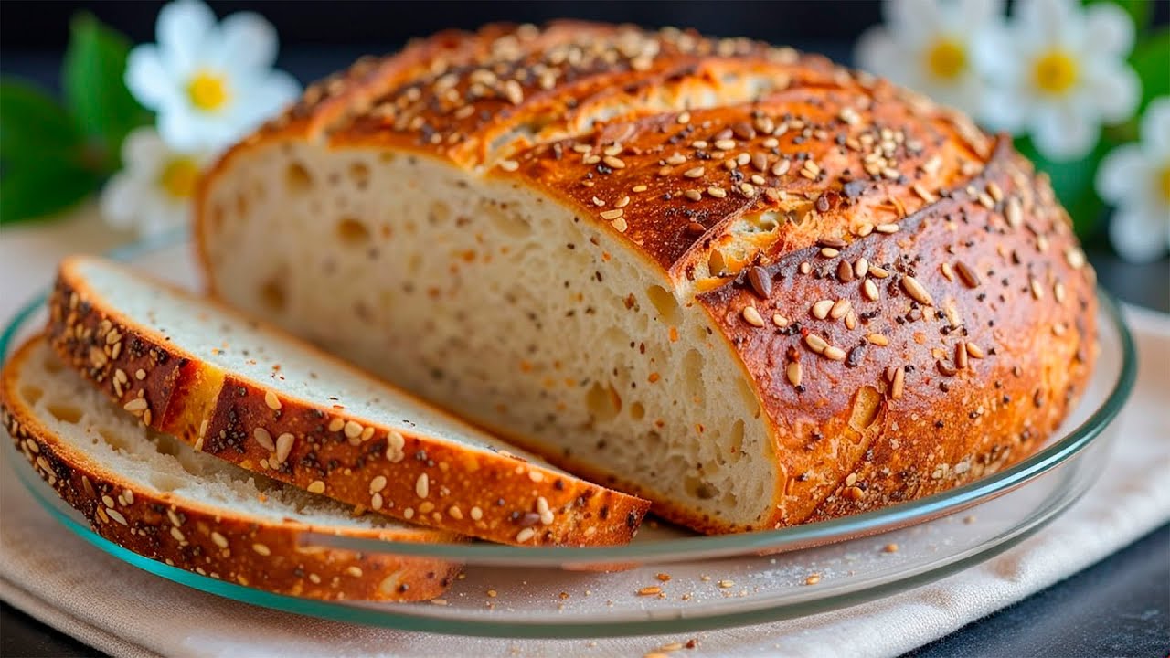 Das schnellste Haferflockenbrot aus nur drei Zutaten!Schnelles und gesundes Haferbrot in 5 Minuten!