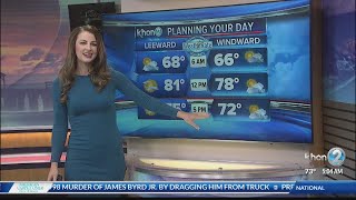 Trade winds will begin to weaken tomorrow as a cold front is expected to reach the islands