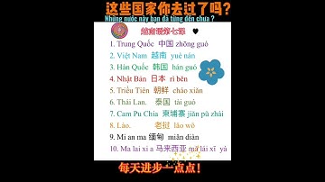Một số tên nước nói bằng tiếng Trung như thế nào ?