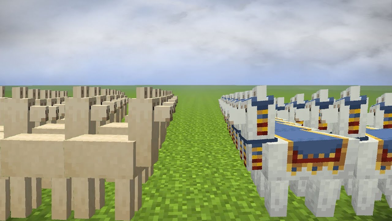 Minecraft 300 LLAMA vs 300 TRADER LLAMA