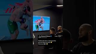 Khamzat Chimaev answers Sean Strickland’s callout after his win in Houston 😳🏆