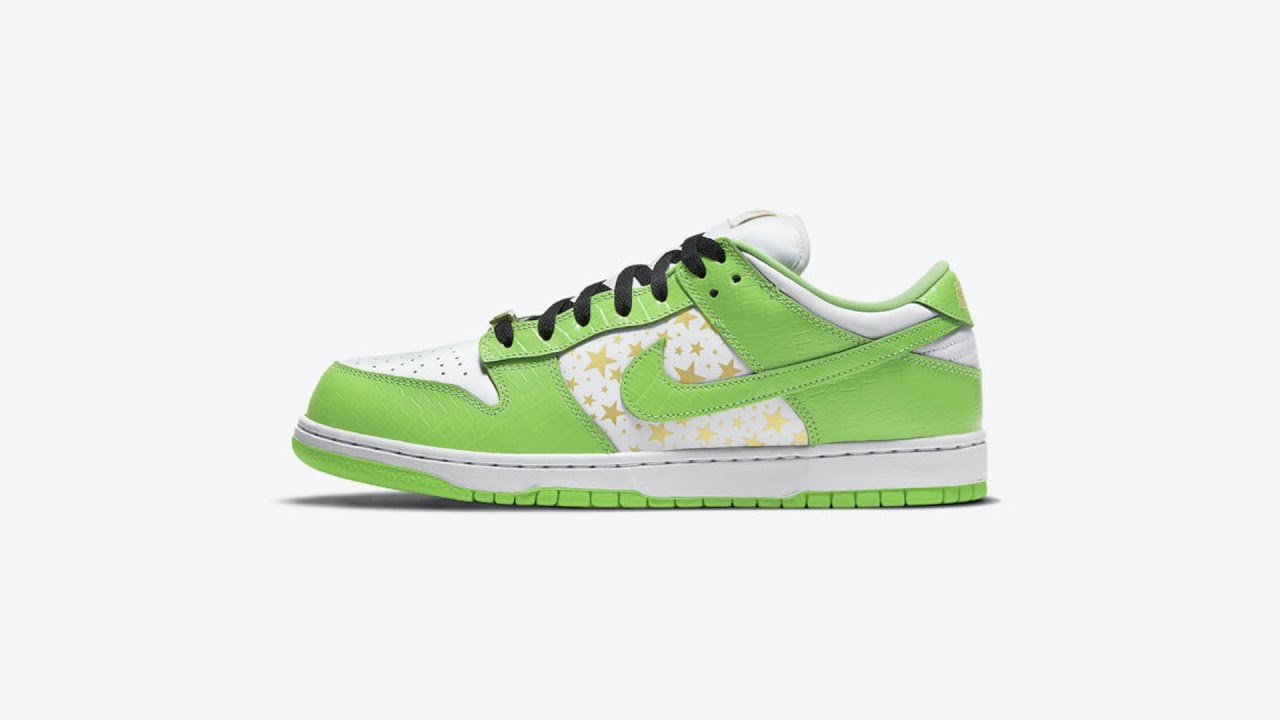 Supreme x NIKE SB Dunk Low 'Green' - YouTube