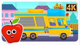 wheels firetruck emergency vehicle rhymes kids songs mr
