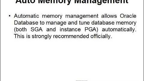 Oracle 12c Performance Essentials exam - Auto Memory Management