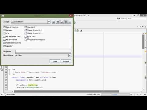 Example of using Swing JFileChooser