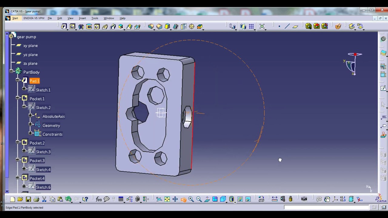 How to design gear pump body on Catia V5 YouTube