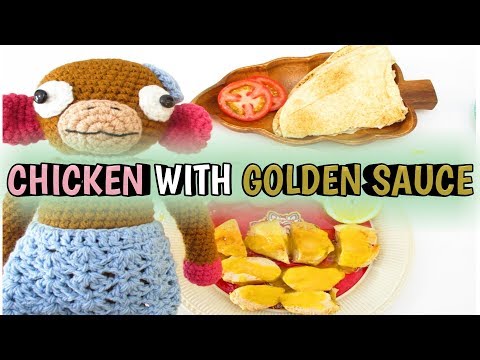 Fried chicken with golden sauce!