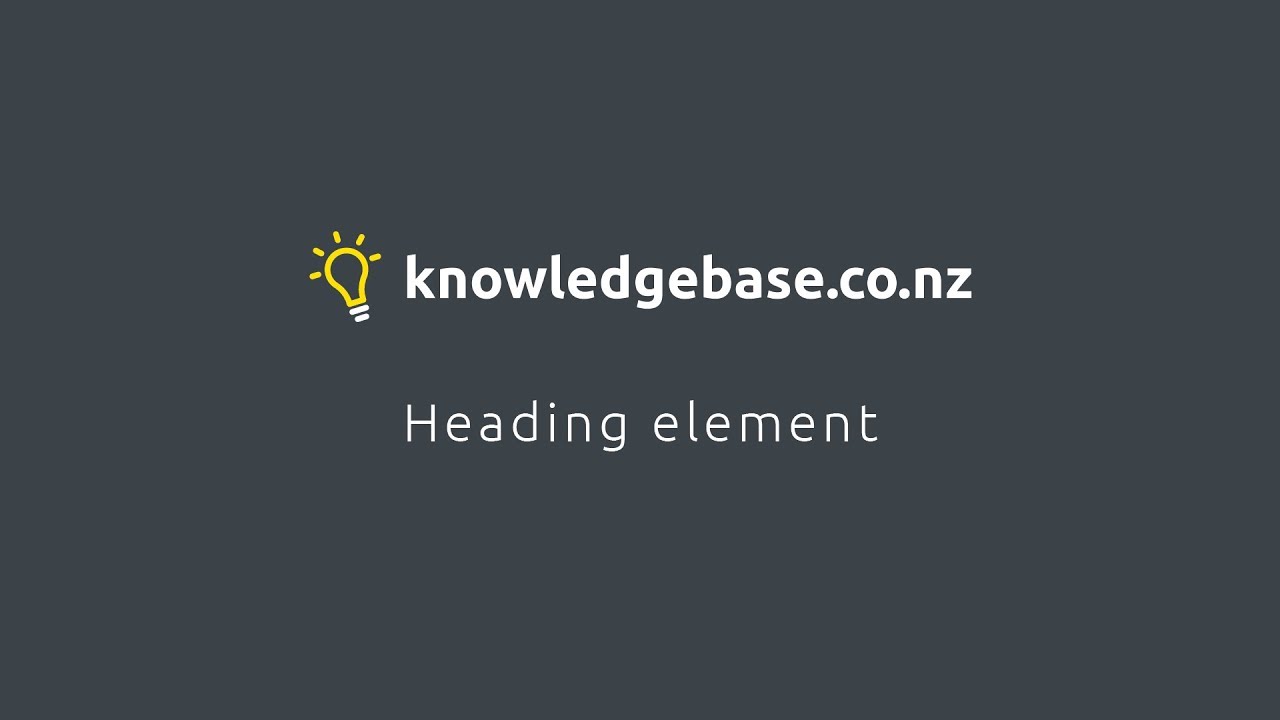 Page builder - Heading element - YouTube