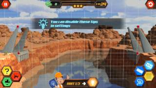 Bridge construction simulator level 24, 3 star walkthrough easy hard medium valley