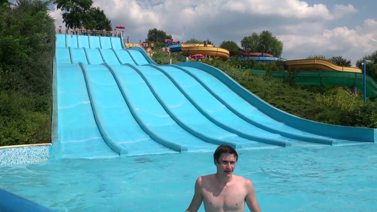 Wild waves water slide at Aquarena - YouTube
