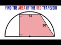 Can you find area of the Red shaded Trapezoid? | (Trapezium) | #math #maths | #geometry