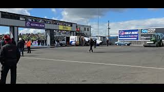 KEVIN KENT IN HIS NITRO FUNNY CAR STARTING UP AND A BURNOUT AT THE FESTIVAL OF POWER @SantaPodTV