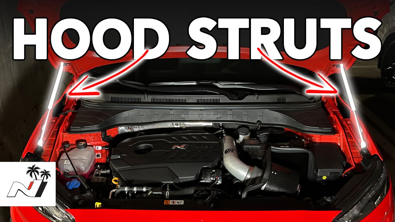 Installing NEW Hood Struts on my 2022 Hyundai Kona N YouTube