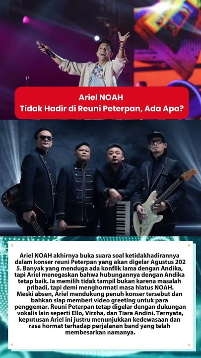Reuni Peterpan Tanpa Ariel? Ternyata Ini Alasannya! #gosipartis #beritaterkini #trending