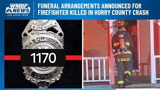 Funeral arrangements announced for firefighter killed in Horry County crash
