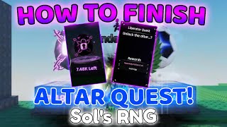 How to finish the Altar Quest and get Lock Egg UGC In Sol's RNG!