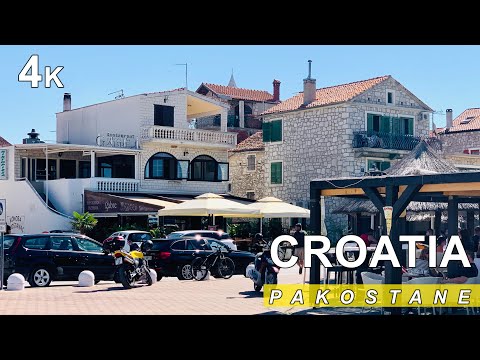 4k walking tour in Croatia of Pakostane Dalmatia