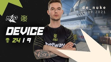 MVP CSGO POV: NiP device (24/9) vs Fiend (de_nuke) @ IEM Fall 2021