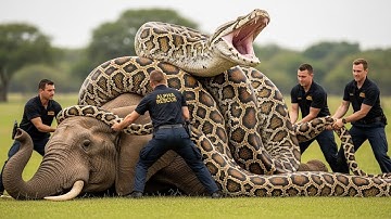 Brave Heroes Save Mother Elephant & Baby from GIANT Python Attack 🐘🐍 | Real Wild Animal Rescue