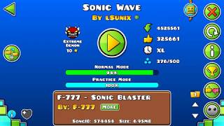 geometry dash sonic wave 94% (extreme demon progress) (LOL demon)