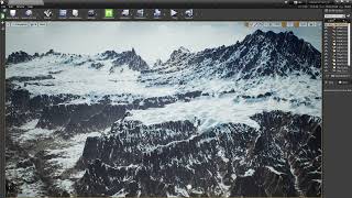 Unreal 4 Procedural World Map ( Snow Mountain Scene ) \  blend  material by  Virtual Texture screenshot 5