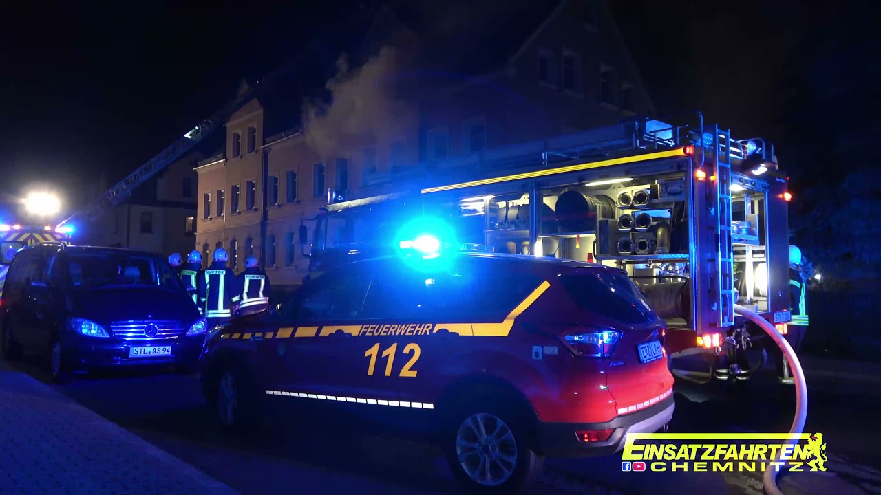Wohnungsbrand im Dachstuhl Lugau