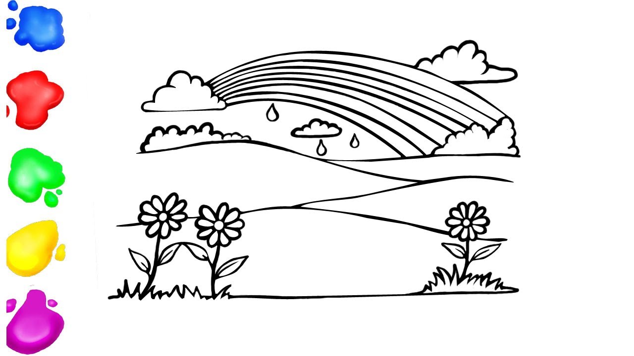 Como desenhar um arco íris- Aprender a desenhar um arco íris- Desenhar ...
