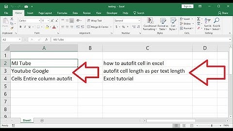 Auto Fit Cell as per Text Length in MS Excel