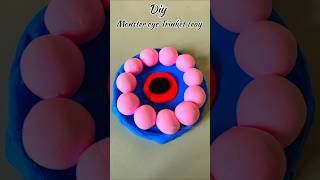 DIY Monster Eye Trinket Tray 👁️ | Creepy-Cute Clay Craft #diy #claycraft #trinkettray #shorts