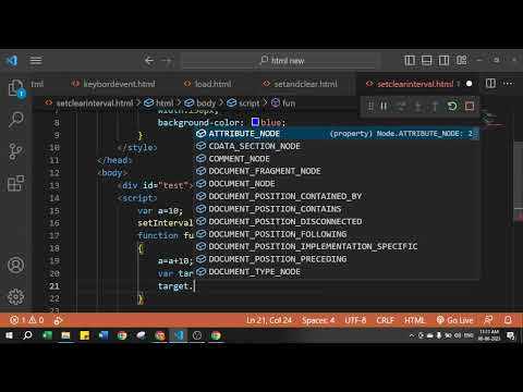 JavaScript setInterval & clearInterval | Event in JavaScript | JavaScript Tutorial in Hindi Part 58