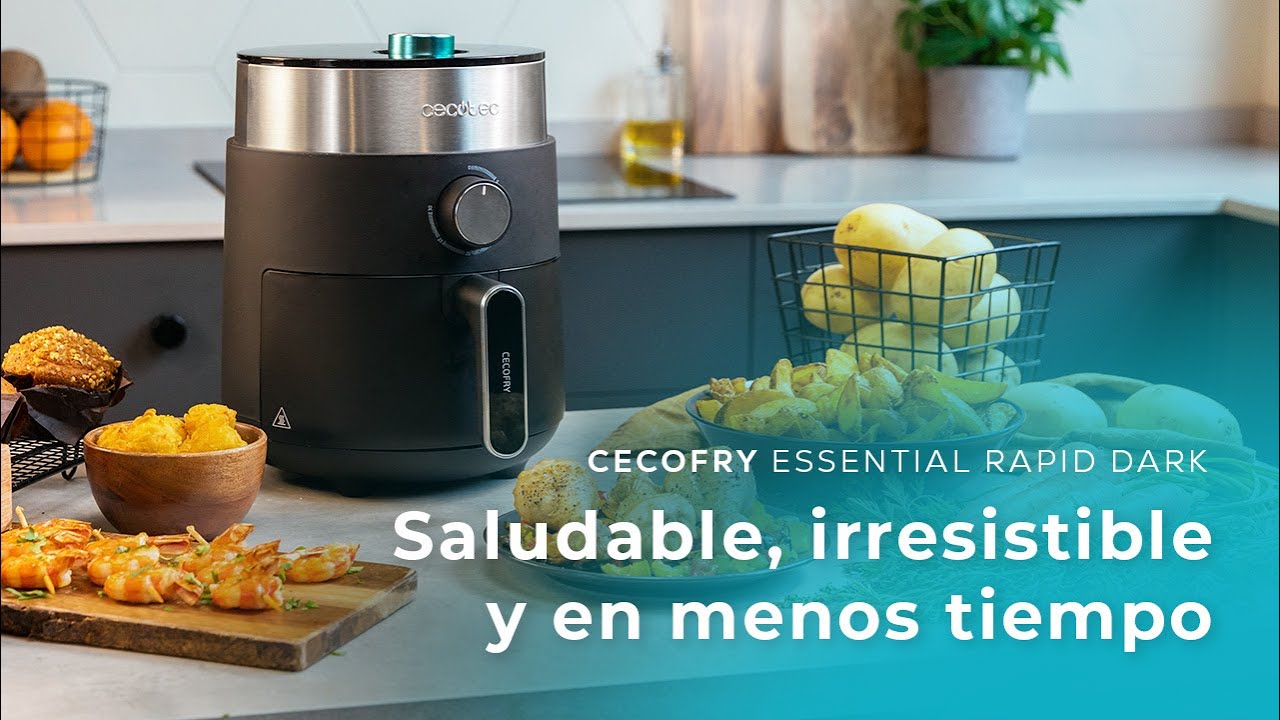 Cecotec Freidora Sin Aceite 2,5 L de Aire Caliente Cecofry Essential Rapid  SunTouch. 1200 W, Dietética, Pantalla Digital, Control Táctil, Tiempo