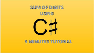 C# Program Sum of Digits 5 Minutes Tutorial