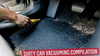 Dirty car vacuuming compilation! ASMR with original vacuum sound!