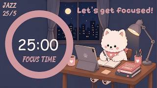 Study with Mr.Samo | 2 Hours Focus Pomodoro (25 mins focus & 5 mins break) | Cozy Night Jazz Music screenshot 4