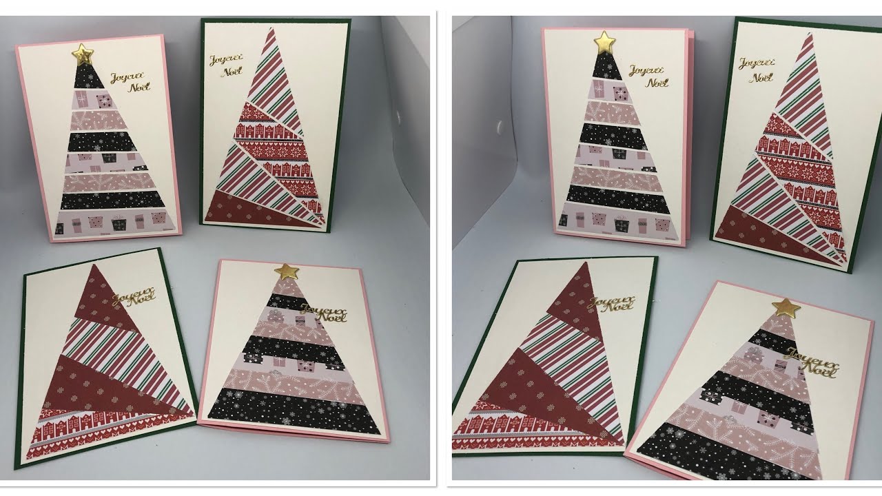 tuto/astuce carte sapin avec chute de papier
