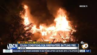 Firefighters have difficulty putting out Vista house fire