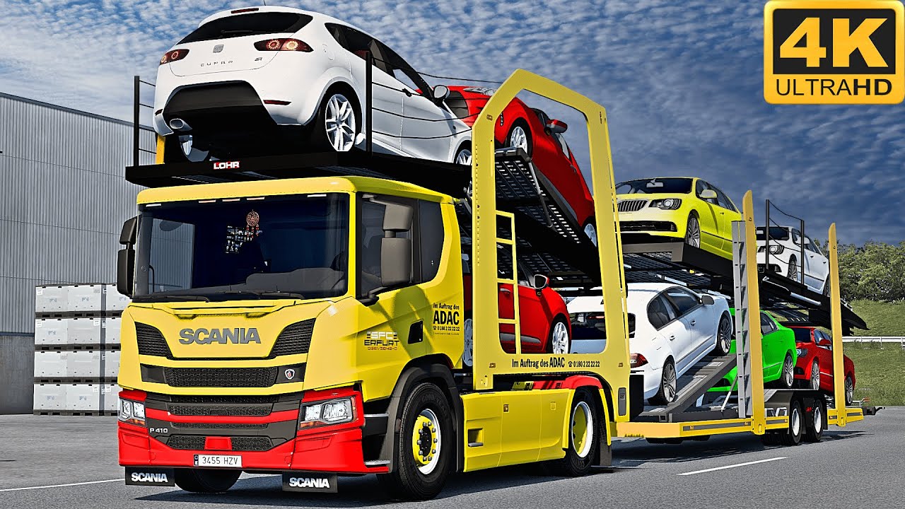 4K | ETS2 1.44 | Promods | Scania P410 Car transporter | Gijón 🇪🇸 󠁧󠁢󠁳󠁣 - A Coruña 🇪🇸