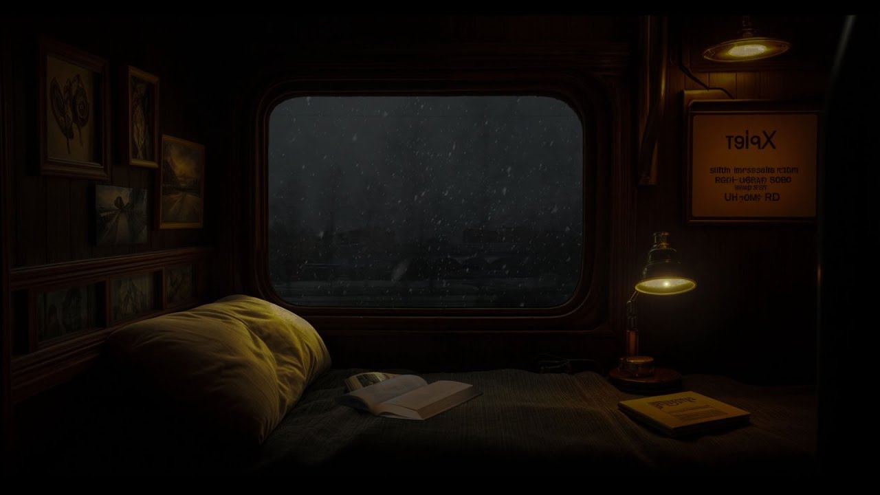 🚆No Ads | Midnight Train Through the Snowy Mountains Relaxing Winter Ambience for Deep Sleep,Study