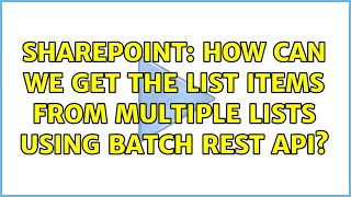 Sharepoint: How can we get the list items from multiple lists using Batch REST API?