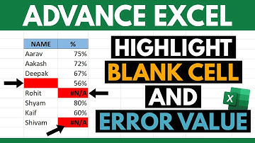 Highlight Blank Cells and Errors values in Excel