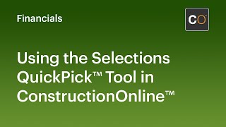 Using The Selections Quickpick Tool Constructiononlines Exclusive Browser Extension