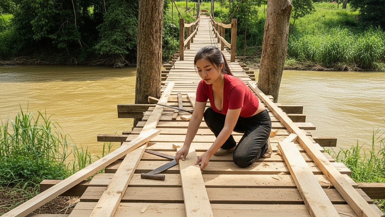 75 Days of Hard Work — Young Woman Builds a Flood-Resistant Bridge Alone