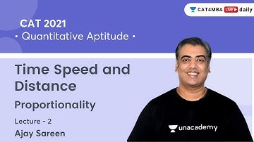 Time Speed and Distance L2 l Proportionality I Quantitative Aptitude l CAT 2021 l Ajay Sareen