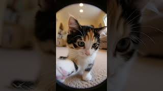 Playful Calico Kitten Can’t Stop Pawing at the Camera!🐱🐱#cat #pets #cute #ai