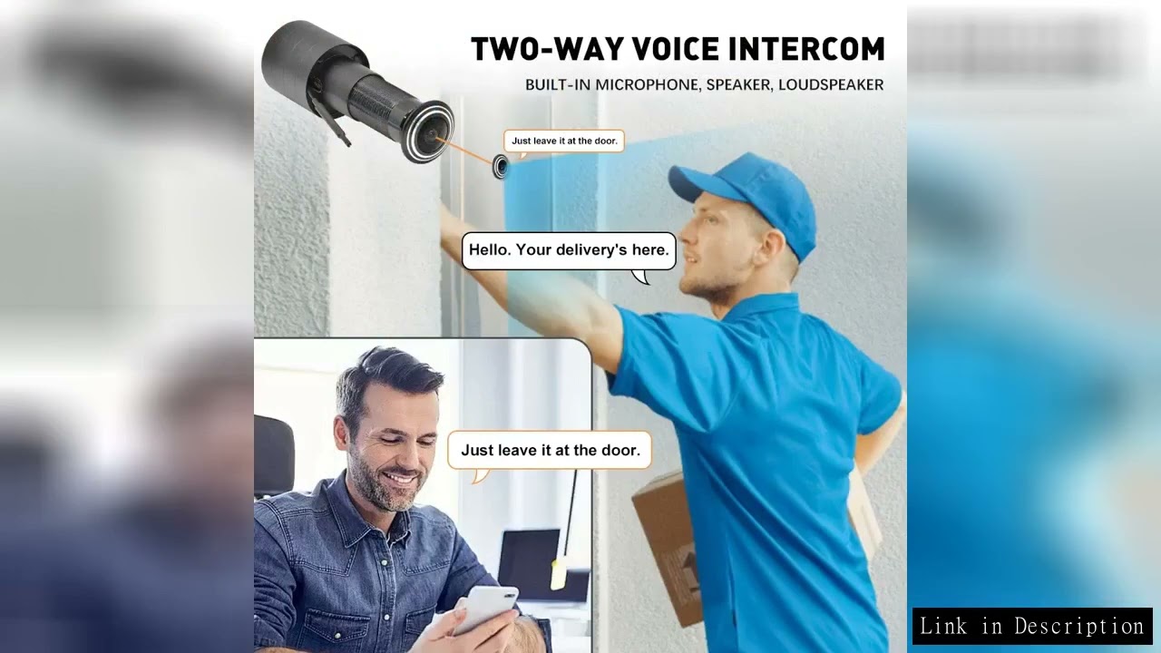 2MP 1080P WiFi Video Eye Peephole Camera Motion Detection PIP Mode Two-Way Audio Wireless Door Viewe