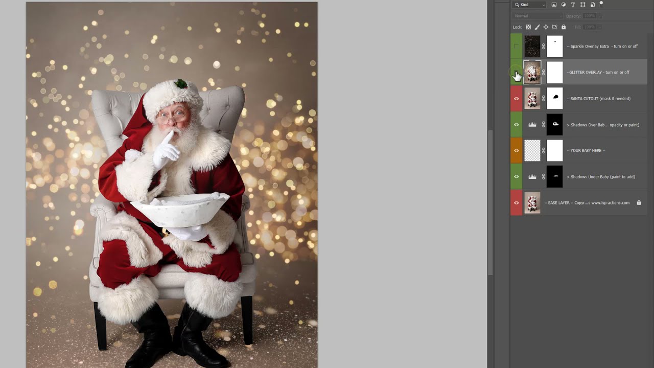 LSP   Santa Shush Digital Background Video Tutorial