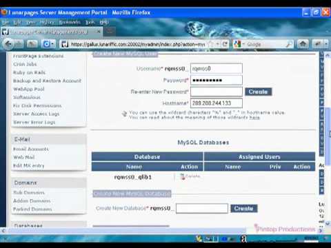 How To Create A Database and User In LunarPages Control